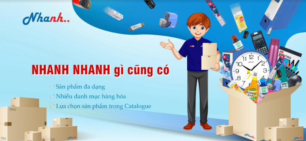 Nhanh Nhanh cung cấp tất cả văn phòng phẩm, vật dụng cần thiết cho văn phòng, nhà máy